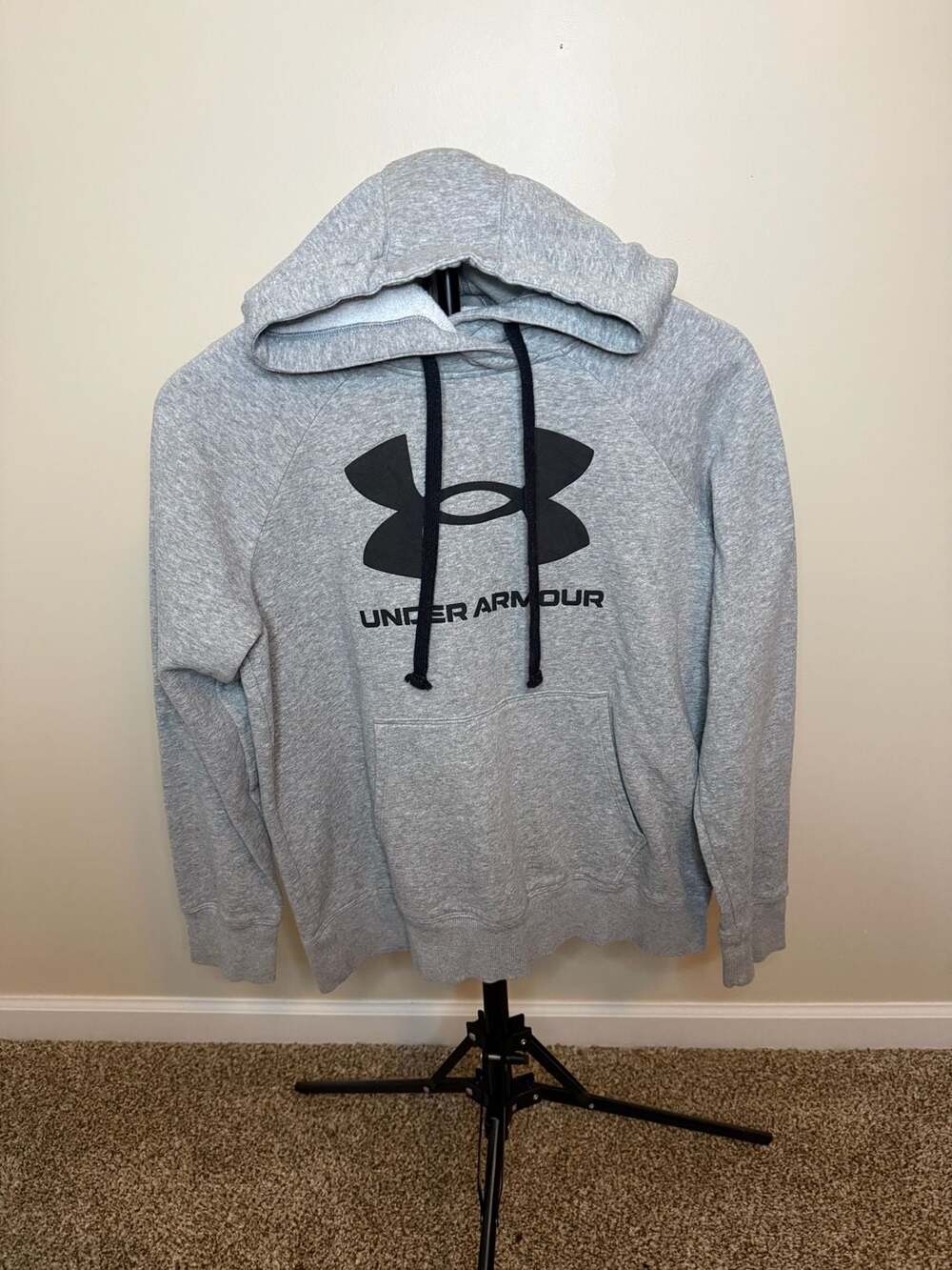 Under‎ Armour Loose Fit Logo Pullover Hoodie Gray Size Small